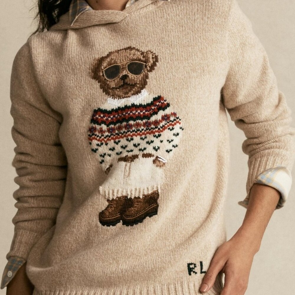 Polo by Ralph Lauren Tan Sweater with Bear Design